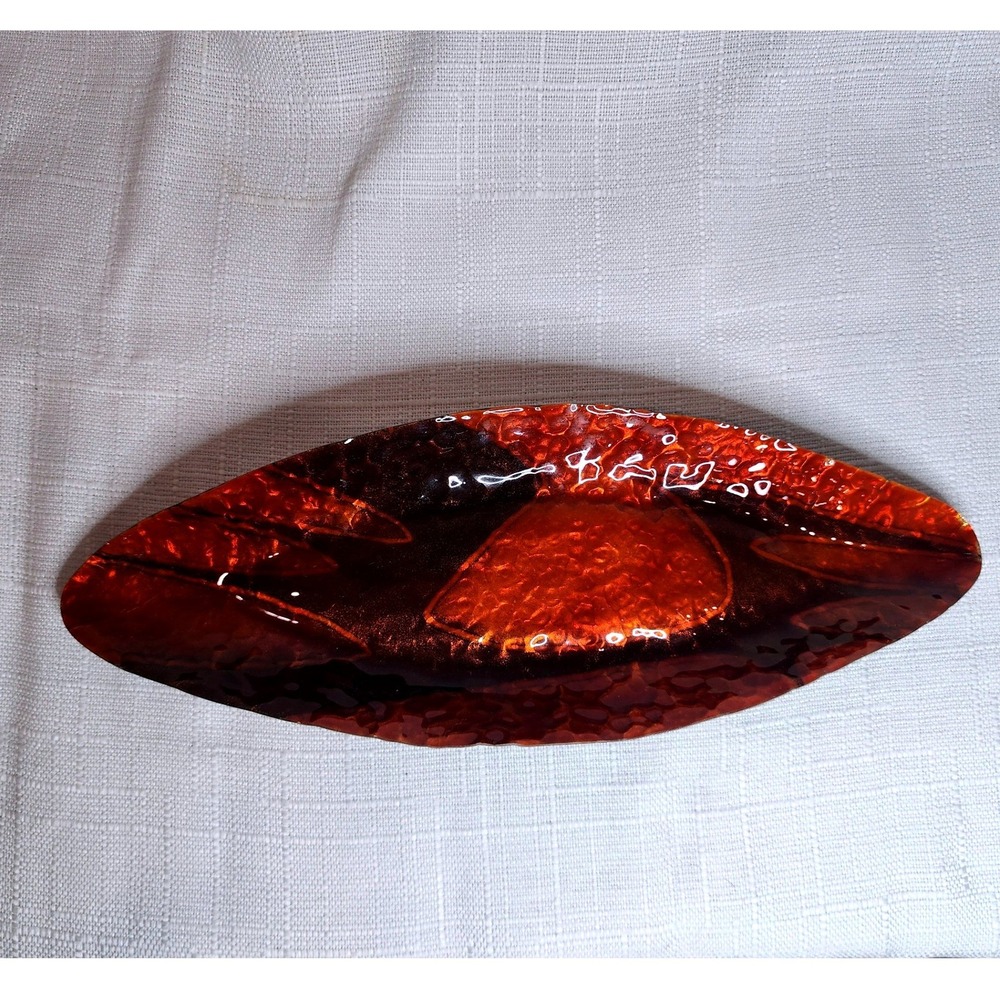 Jules Perrier Enamel on Copper Dish Mid Century Modern Birks Signed Art Piece